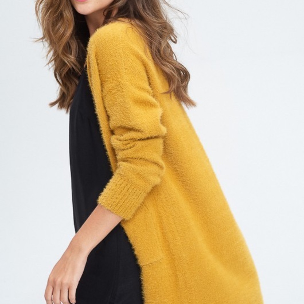 Mustard Cardigan Sweater - Picture 2 of 3